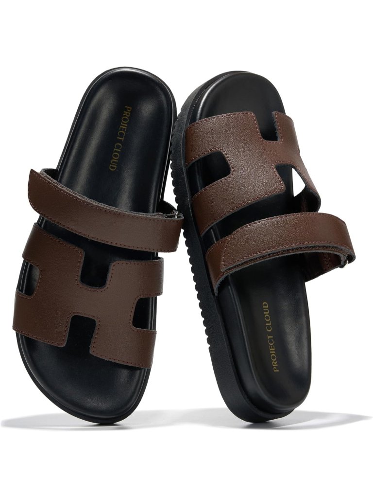 Women's Dark Brown Leather Sandals Footwear Stylish With Plush & Soft Insole